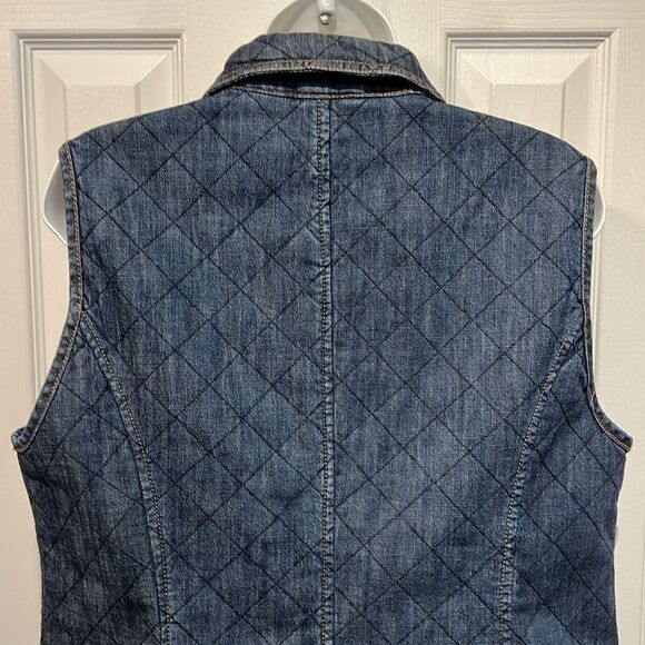 Denver Hayes Blue Denim Quilted Zip Up Vest Size L‎ - Picture 6 of 10